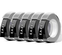 Compatible with Dymo Omega Label Tape, EazeID 3D Black Embossing 9mm x 3m | Label Maker Tapes S0898130, Replace for Dymo Omega Junior Embossed Label Makers,Plastic White on Black, 5-Roll