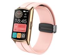 Compatible with EGQINR Smartwatch Bands,Lamshaw 18mm Soft Silicone Magnetic Buckle Sport Replacement Straps for EGQINR H31/MKYOPT H31 Smartwatch Fitness Trackers-1.58"", Pink