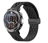 Compatible with EIGIIS KE3 Smartwatch Bands, 22mm Silicone Magnetic Sport Replacemet Band Straps for KE2, KE3, KE5, KE6, K22, K27, K52, K55, K56, K57, DM50, HM09, I32, S35, S66 Smart Watch (Black)