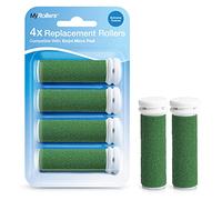 Compatible with Emjoi Micro Pedi - 4 Pack Extreme Coarse Replacement Rollers, Easy Home Pedicure, Foot File Refill Heads for Hard Skin, Calluses, Dry Cracked Heels, Smooth Foot Care