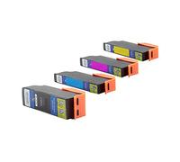 Compatible with Epson Expression Premium XP-610 Series Ink Cartridges Set Black, Cyan, Magenta, Yellow - 26XL / C13T26214010 - Inhalt: 1 x 25 ml & 3 x 15,50 ml