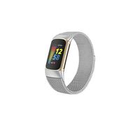 Compatible with Fitbit Charge 6/Charge 5 Strap for Women Men, Magnetic Clasp Stainless Steel mesh Loop Adjustable Metal Band Replacement for Charge