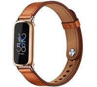 Compatible with Fitbit Luxe Watch Band, Elegant Slim Leather Strap, Soft Wristband Replacement for Fitbit Luxe Fitness and Wellness Tracker for Women
