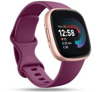Compatible with Fitbit Versa 4 Bands/Versa 3 Bands & Fitbit Sense 2 Bands/Sense Bands Women Men, Soft Sport Strap Accessories for Fitbit Sense/Sense 2/Versa 4/Versa 3 Smart Watch,Small Purplish Red
