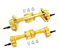 Compatible With FMS For FCX18 For FCX24 1/24 RC Car Part 2piece Aluminum Alloy Front Rear Axle RC Upgrade Parts RC Front Rear Axle(Yellow)