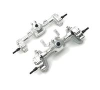 Compatible With FMS For FCX24 For Xiaoqi For Crusher 1/24 RC Car Parts Metal Upgrade Front And Rear Door Bridge Assembly RC Front Rear Axle(Silver)