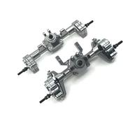 Compatible With FMS For FCX24 For Xiaoqi For Crusher 1/24 RC Models Portal Axle Upgrade Kit Aluminum Front Rear Axle Assembly RC Front Rear Axle(Grey,Front and Rear)