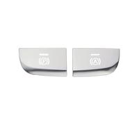 Compatible With For A3 8V 2013 2014 2015 2016 2017 2018 2019 2020 2Pcs Car Handbrake Shift Panel Button Cover Decal Stickers Car Button Decal(Silver)