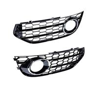 Compatible With For A4 B8 .5 For ALLROAD 2009-2015 2Pcs Front Bumper Fog Lights Lamp Grill Honeycomb Mesh Fog lamp bezel(Silver)