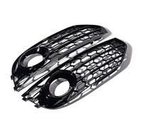 Compatible With For A4 B8 .5 For ALLROAD 2009-2015 2Pcs Front Bumper Fog Lights Lamp Grill Honeycomb Mesh Fog lamp bezel(Black)