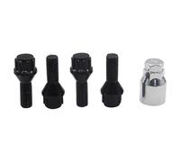 Compatible With For E30 E36 2003 2004 2005 2006 2007 2008 2009 2010 2011 2012 2013 1 Set M12 X 1.5 4+1 Aluminum Alloy Wheel Lock Bolt Tire Screws Car wheel Lug bolts(Black)