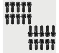 Compatible With For F15 X6 E71 20Pcs M14 X 1.25 Black Wheel Locking Lug Bolt Nut Steel Long Steel Lug Bolts Tire Studs OEM:36136781151 auto wheel bolts