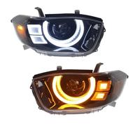 Compatible With For Highlander 2009 2010 2011 Headlight Driving DRL Turn Signal High Beam Angel Eye Projector Lens Head Lamp Headlights Assembly