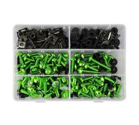 Compatible With For YZF-R1 For FJ1200 FZR1000 FZR600R TZ250 TZ350 YSR50 253pcs Aluminum Windscreen Screws Fairing For Bolt Kit Motorcycle Bolt Kit(Green)