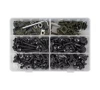 Compatible With For YZF-R1 For FJ1200 FZR1000 FZR600R TZ250 TZ350 YSR50 253pcs Aluminum Windscreen Screws Fairing For Bolt Kit Motorcycle Bolt Kit(Black)
