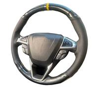 Compatible With Fusion For Mondeo 2013 2014 Hand Stitched Suede Car Steering Wheel Cover Auto Steering Case(Blue Thread)