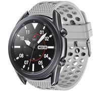 Compatible with Galaxy Watch 3 Band, LvBu Silicone Replacement Wristbands Sport Strap with Metal Buckle for Compatible with Samsung Galaxy Watch 3 Smartwatch (45mm case, Grey)