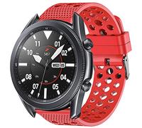 Compatible with Galaxy Watch 3 Band, LvBu Silicone Replacement Wristbands Sport Strap with Metal Buckle for Compatible with Samsung Galaxy Watch 3 Smartwatch (45mm case, Red)