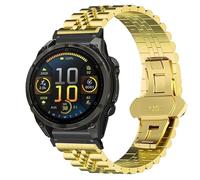 Compatible with Garmin Fenix 8 51mm Bands, 20mm, 22mm, 26mm QuickFit Solid Stainless Steel Metal Band with Butterfly Folding Clasp Link Bracelet Compatible with Enduro, Fenix, Tactix, Descent