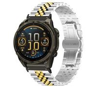 Compatible with Garmin Fenix 8 51mm Bands, 20mm, 22mm, 26mm QuickFit Solid Stainless Steel Metal Band with Butterfly Folding Clasp Link Bracelet Compatible with Enduro, Fenix, Tactix, Descent