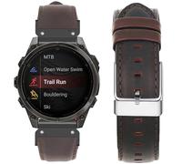 Compatible with Garmin Fenix 8 bands, Lamshaw 26mm, 22mm, 20mm Leather Replacement Smartwatch Strap Wristband Compatible with Fenix 8 43mm, 47mm, 51mm, Fenix 8 Series, Fenix 7 Series, Fenix 6 Series,