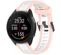 Compatible with Garmin Forerunner 165 Bands, 20mm Silicone Replacement Strap for Garmin Vivoactive 5 / Forerunner 55, 245, 645 Music Smartwatch (Pink White)