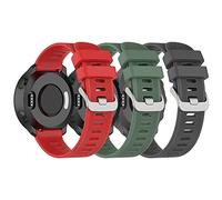 Compatible with Garmin Forerunner 55 158 245 645/Approach S12 S40 S42/D2 AIR X10 Replacement Silicone Strap Band for Vivomove hr/vivoactive 3/venu sq/venu2 Plus Smartwatch Wristbands Accessories (Red + Green) + Grey)