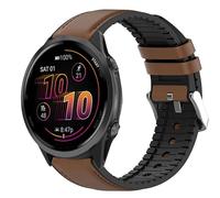 Compatible with Garmin Forerunner 570 bands, 20mm, 22mm Leather Silicone Breathable Replacement Straps Compatible with Garmin Forerunner 570 42mm, 47mm, Forerunner 55, 165, 245, 255, 265, 645 (Brown