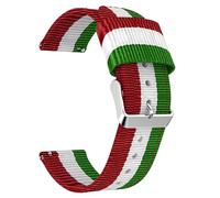 Compatible with Garmin Forerunner 970 bands, Quick Release Nylon Woven Fabric Replacement Strap Compatible with Garmin Forerunner 970 Smart Watch (Red&White&Green)