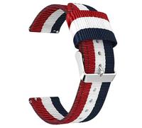 Compatible with Garmin Forerunner 970 bands, Quick Release Nylon Woven Fabric Replacement Strap Compatible with Garmin Forerunner 970 Smart Watch (Red&White&Blue)