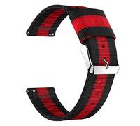 Compatible with Garmin Forerunner 970 bands, Quick Release Nylon Woven Fabric Replacement Strap Compatible with Garmin Forerunner 970 Smart Watch (Black&Red)