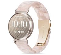 Compatible with Garmin Lily 2 Active Watch Band Resin, 14mm Wristband Bracelet Replacement Strap for Lily 2/2 Classic/2 Active Smart Watch Accessory for Women with Stainless Steel Buckle, Pink Flower
