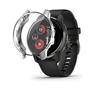 Compatible with Garmin Venu 2 Plus Screen Protector Case Anti-Scratch Cover Cover All-Around Protective Soft TPU Plated Bumper Waterproof Protector Case (Silver)