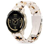 Compatible with Garmin Venu 3s Watch Band Resin, 18mm Strap Compatible for Garmin Venu 4 41mm/Venu 2s/Forerunner 265s/255s/Vivoactive 4s Wristband Bracelet Replacement with Stainless Steel Buckle