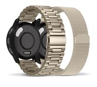 Compatible with Garmin Venu 3S Watch Band/Venu 4 41mm/Venu 2S, 18mm Stainless Steel 2 Pack Metal and Mesh Bracelet Strap Wristband for Forerunner 255S/265S/Vivoactive 4S/Move 3S Women Men Accessory