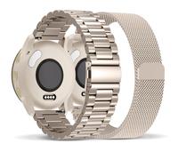 Compatible with Garmin Venu 3S Watch Band/Venu 4 41mm/Venu 2S, 18mm Stainless Steel 2 Pack Metal and Mesh Bracelet Strap Wristband for Forerunner 255S/265S/Vivoactive 4S/Move 3S Women Men Accessory