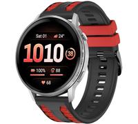 Compatible with Garmin Venu 4/Venu 3/2/Vivoactive 4 Strap Dual-Color Silicone Band for Forerunner 265/255, Soft Sport Band for Amaz fit Balance 2/Bip 6/GTR 4 (Black and Red)