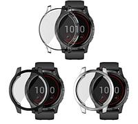 Compatible with Garmin Vivoactive 4 /Venu 2 45mm/Vivoactive 4S /venu 2s 40mm Waterproof Protective Case Soft TPU Plated All Around Scratch-Proof Screen Protector Cover(Vivoactive 4/Venu 2 45mm,3pack)