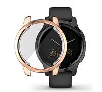 Compatible with Garmin Vivoactive 4/Venu 2 45mm/Vivoactive 4S/venu 2S 40mmWaterproof Protective Case Soft TPU Plated All Around ScratchProofScreen Protector Cover(Vivoactive 4S/Venu 2S 40mm,Rose gold)