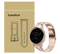 Compatible with Garmin vivoactive 4S Band, LvBu Quick Release Stainless Steel Metal Replacement Straps for Garmin vivoactive 4S (40mm) Smartwatch (Rosegold)