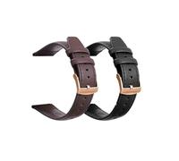 Compatible with Garmin Vivoactive 5 Watch Band Resin, Classic 20mm Leather Strap with Rose Gold Metal Buckle for Garmin Vivoactive 6/3/Forerunner 245/165/55/570 42mm/645 Wristband Bracelet Replacement