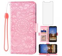 Compatible with Google Pixel 3a XL Wallet Case Tempered Glass Screen Protector Card Holder Stand Leather Flip Cell Accessories Phone Cover for Pixel3aXL Pixle 3aXL A3 Pixel3a LX Women Men Rose Gold