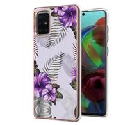 Compatible with Google Pixel 9 Pro XL Marble Case, Slim Luxury Stylish Glitter Glossy Soft TPU Silicone Rubber Gel Shockproof Protective Bumper Cases Cover for Google Pixel 9 Pro XL Purple flower