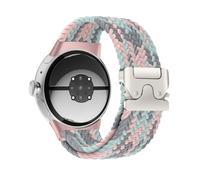 Compatible with Google Pixel Watch 2/1/3 41mm Band for Women Men - Upgraded Metal Lugs & Parachute Buckle - Breathable Stretchy Nylon Braided Sport Strap for Pixel Watch Bands