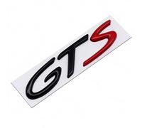 Compatible with GTS 3D Metal Car Stickers English Letter Car Emblem Side Rear Tail Trunk Badge Decal Accessories(Black Red)