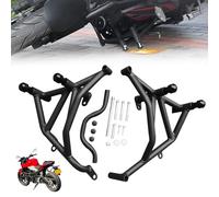 Compatible with Honda CB400F 2025 Motorcycle Engine Guard Crash Bar Highway Freeway Bar with Impact Spring Slider Protection, No-Drill Easy to Install, Black Steel, All Weather Increase Travel Safety