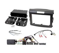 Compatible with Honda CR-V 2012-2017 Full Car Stereo Installation Kit, CHARCOAL Double DIN fascia panel, steering wheel control interface, an antenna adapter and universal patchlead