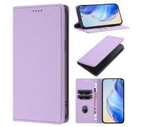 Compatible with Honor Magic 8 Pro Case, Kickstand Flip Leather Wallet Book Case with Card Slots Shockproof Magnetic Closure Protective Phone Case Cover - Purple