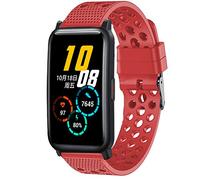 Compatible with Honor Watch ES Band, LvBu Silicone Replacement Wristbands Sport Strap with Metal Buckle for Compatible with Honor Watch ES Smartwatch (Red)