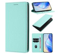 Compatible with Honor X8B 4G Case, Kickstand Flip Leather Wallet Book Case with Card Slots Shockproof Magnetic Closure Protective Phone Case Cover - light green